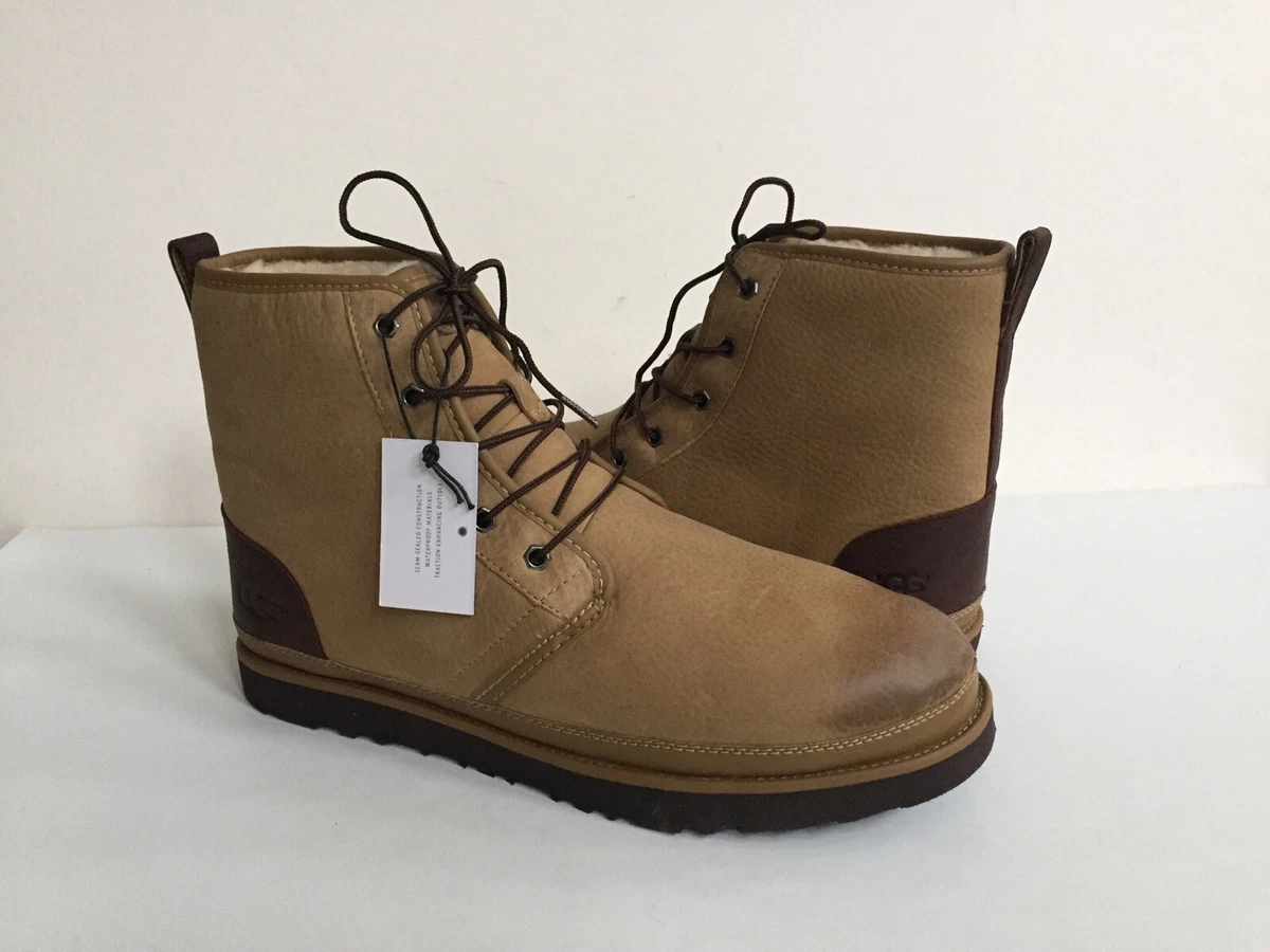 UGG MEN HARKLEY WATERPROOF DESERT TAN LEATHER SHOE US 13 EU 47