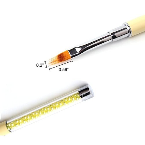 Spazzola Ombre Nail Art Gel UV Fodera per Disegno Nylon Spazzola per Capelli Strumento per Nail Art Giallo - Foto 2 di 4