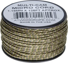 Micro Cord 125ft Atwood Rope MFG Made in USA Multi-Cam RG1258