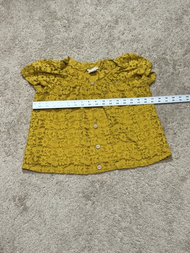Dandelion Wishes Girls Shirt Size Large Yellow Lace Buttons Lined Classic - Picture 6 of 9