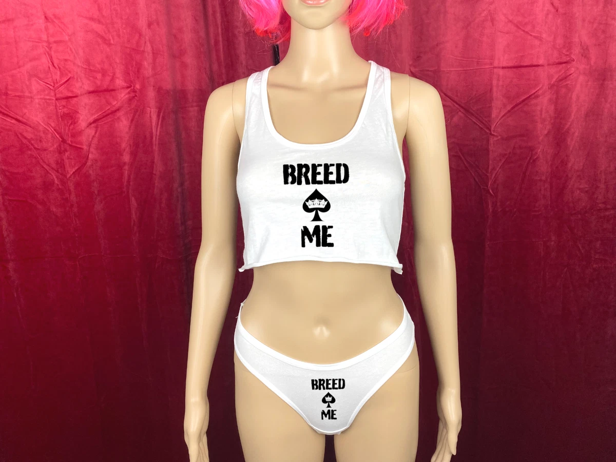 Queen of Spades Lingerie BBC Only Slut Tank Crop Top QOS Thong Hotwife  Clothing | eBay