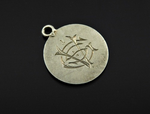Antique Victorian Lucky Silver UK 3d Coin Fob Charm Love Token Keepsake - Picture 2 of 8