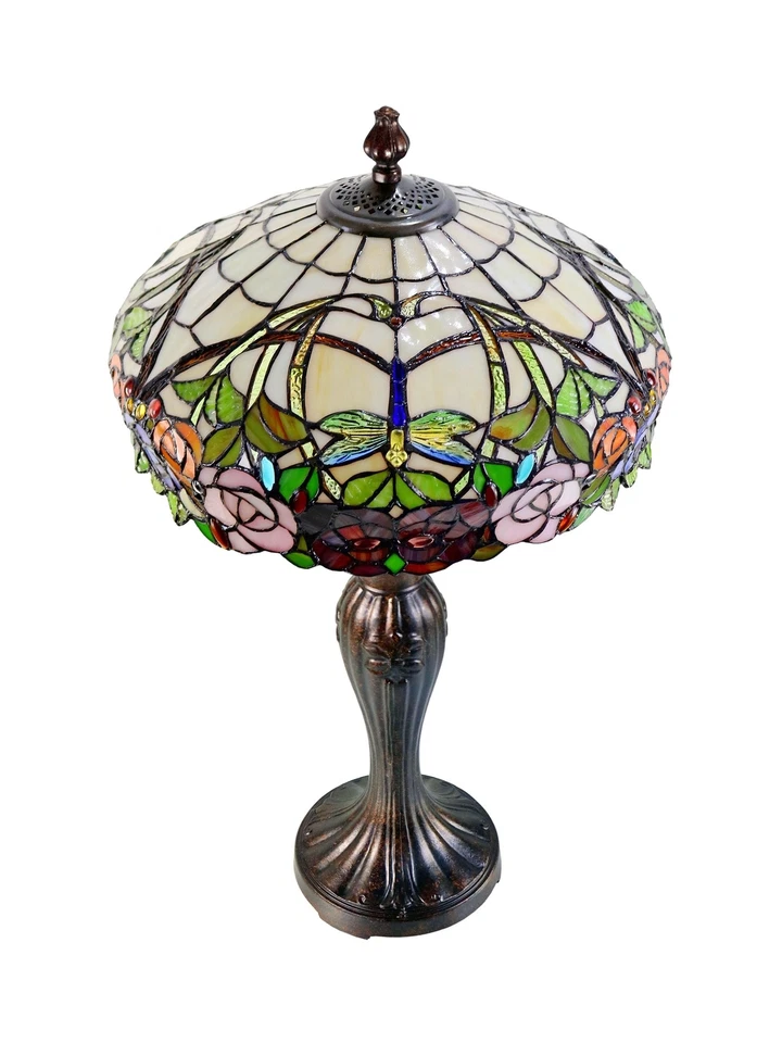Dale Tiffany TT15097 Zenia Rose Tiffany Table Lamp - Image 2 of 4
