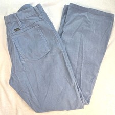 Vintage 70s Wrangler Bootcut Ribbed Corduroy Pants Trousers 30x30 Blue 5-Pocket