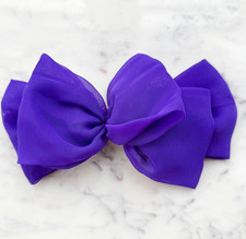 Vivid Purple Chiffon Barrette Bow