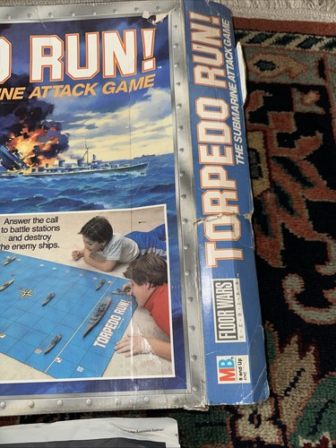 VINTAGE TORPEDO RUN SUBMARINE GAME FLOOR WARS MILTON BRADLEY NOT COMPLETE AS-IS - Picture 10 of 13