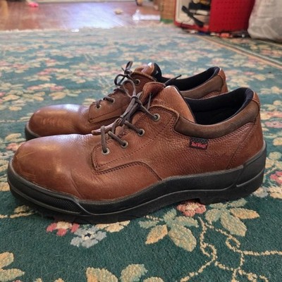 VTG Red Wing Brown Leather Safety Toe Work Derby Shoes Chunky Soles 13 USA 