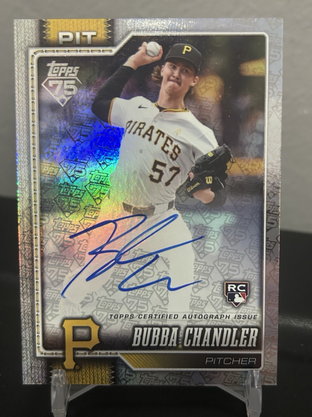 2026 Topps Series 1 Flagship Real One Auto Bubba Chandler 75th Anniversary /75