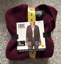 New FRYE The Cozy Cardigan Women's-S; Border Pattern Oxblood-Combo, Sealed, NWT