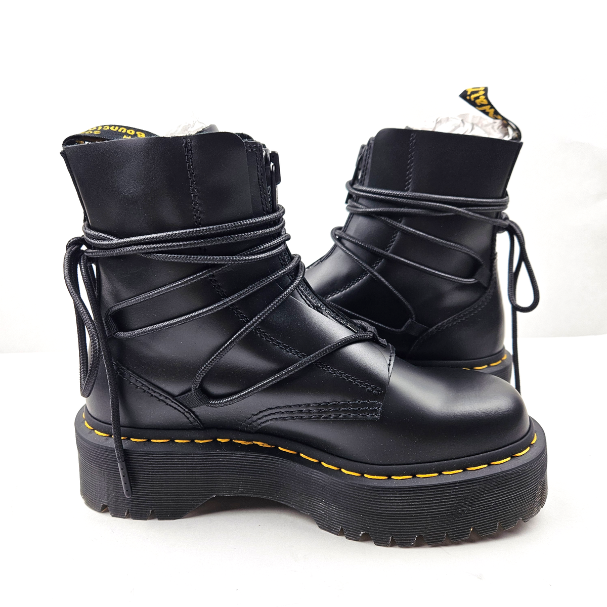 Dr. Martens Jarrick II Laced Black Leather Platform Boots