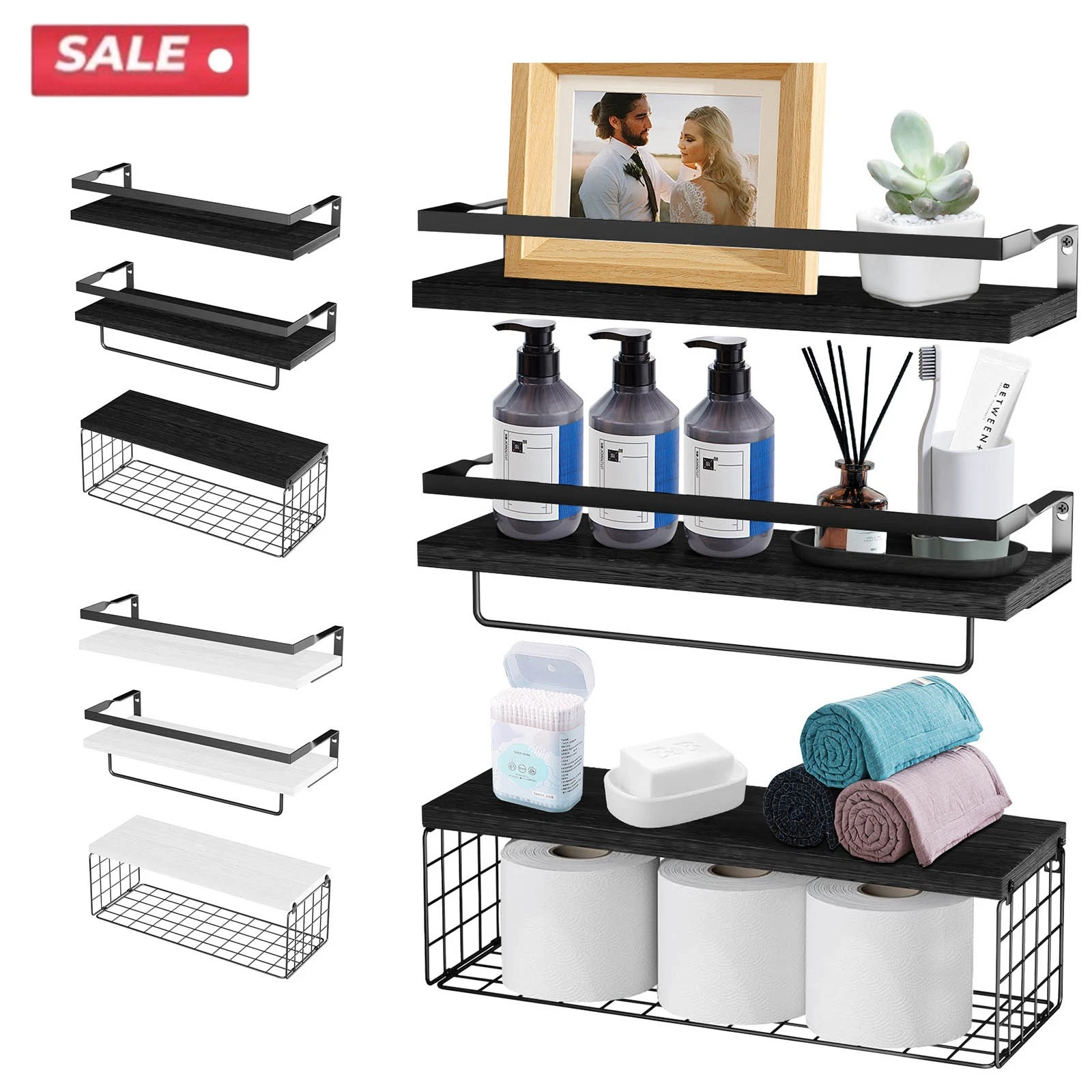 3 PACK Wall Shelves Bathroom Floating Shelf Home Decoration