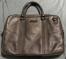 Burberry Briefcase Bag Mens Pebble Leather Laptop Carryall Business