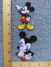 LOT OF 2 CUTE MICKEY MOUSE IRON ON PATCHES  FREE SHIPPING