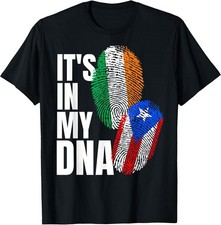 NEW LIMITED Irish Plus Puerto Rican DNA Mix Flag Heritage T-Shirt - MADE IN USA