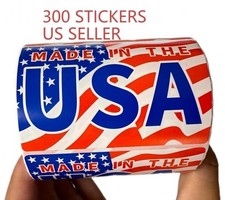 300 PCS One Roll 2''x3'' Made in the USA Label Stickers Labels US FLAG US NEW