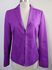 NWOT AKRIS PUNTO Magenta Purple Textured Cotton blazer, Sz 8, 1,125 B38
