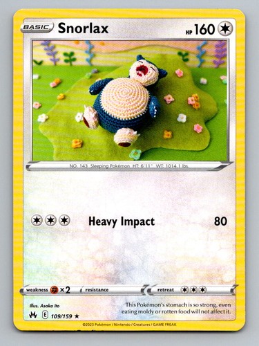Snorlax 109/159 Rare Crown Zenith Pokemon Near Mint