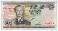 1972 Luxembourg 50 Francs 884899 Paper Money Banknotes Currency