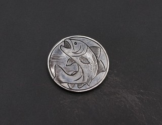 Trout Engraving – Front of Buffalo Nickel Hand Carved Engraved Fish