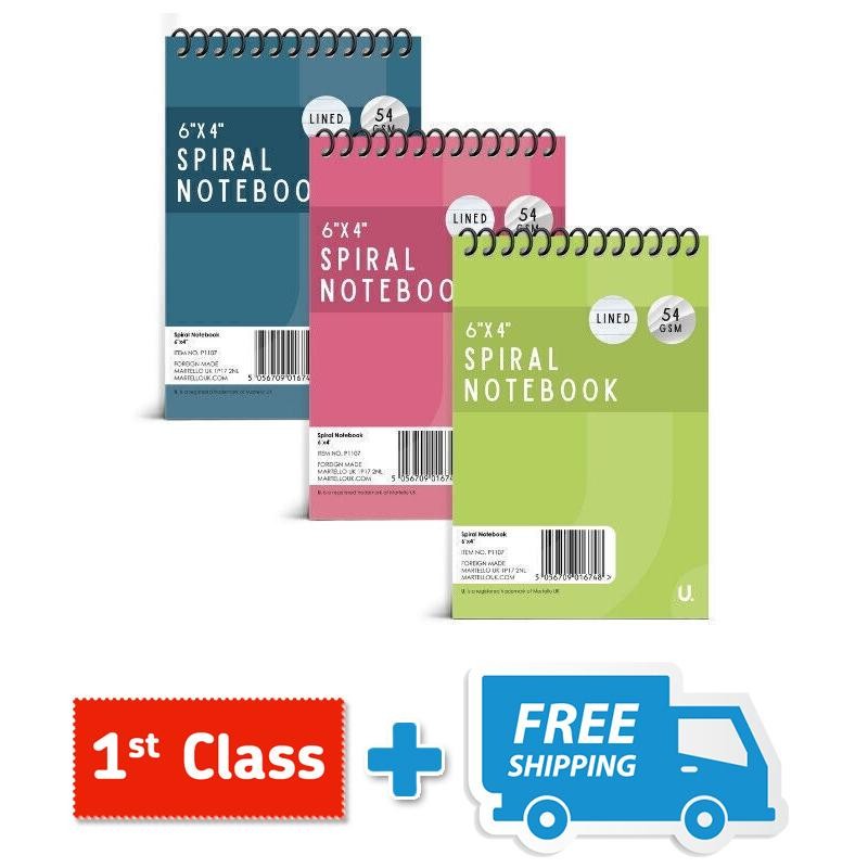 Pack of 3 6""x4"" 34 Sheets Spiral Note Pads - Image 4