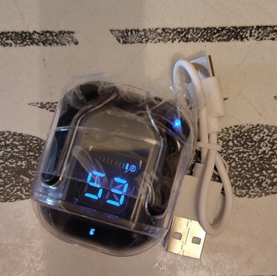 T20 Wireless Bluetooth In-Ear Earbuds Black Charging Case Double Earpiece