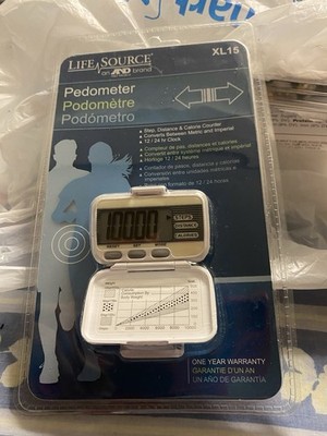 Life Source XL15 Pedometer Step Distance & Calorie Counter 12 / 24 Hour Clock