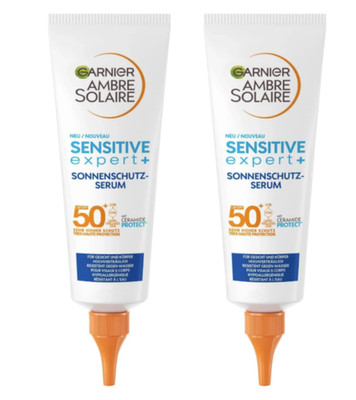 Garnier Ambre Solaire Sensitive Expert LSF 50+ Sonnenschutz 2x 125 ml Wasserfest