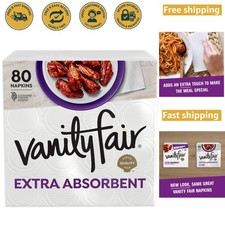 Luxurious Extra Absorbent White Paper Napkins - 80 Count for Stylish Gatherings
