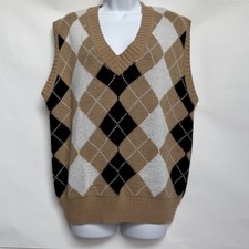 ARGYLE SWEATER VEST Size L Large