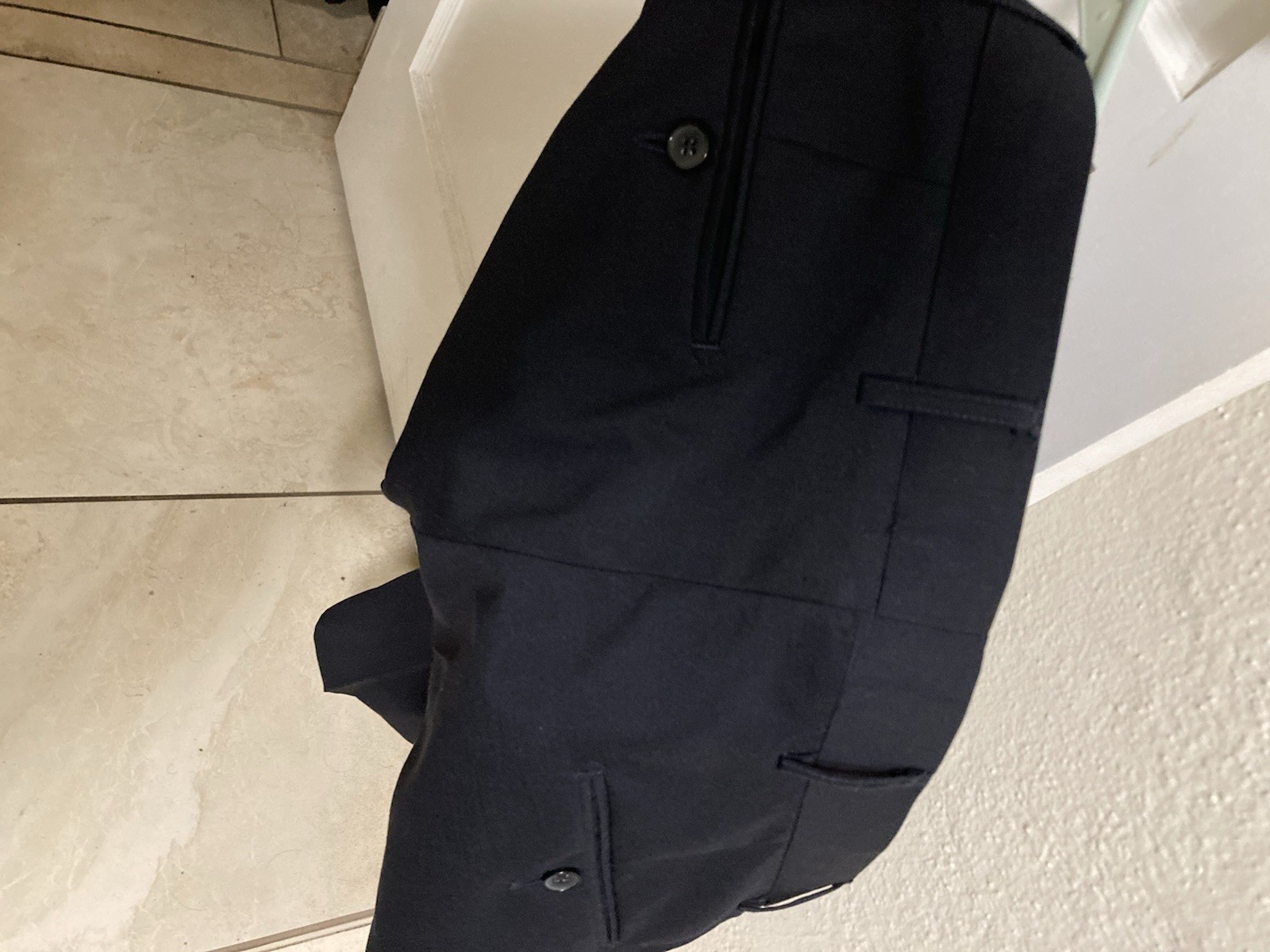 MANTONI 100% Wool 2-Button Solid Dark Navy Men's … - image 9