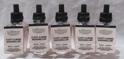 White Barn Bath & Body Works Wallflower Bulb Lot Set 5 FLUFFY ALMOND MARSHMALLOW
