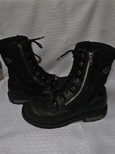 Harley Davidson 91542 Herren Größe 9,5 Leder Reißverschluss Motorrad Reitstiefel Schwarz  - Bild 7 von 11