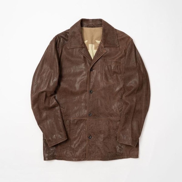 Men Strellson Jacket Brown Leather 44 / XXL / 52