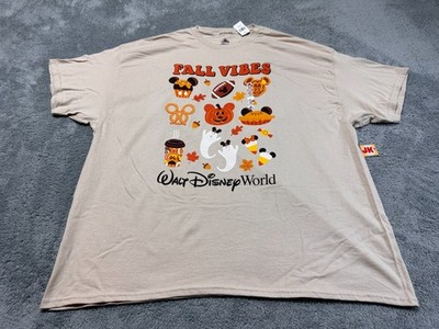 NEW Disney Shirt Adult XXL Beige Fall Vibes Mickey Mouse Pumpkin Ghost WDW Parks