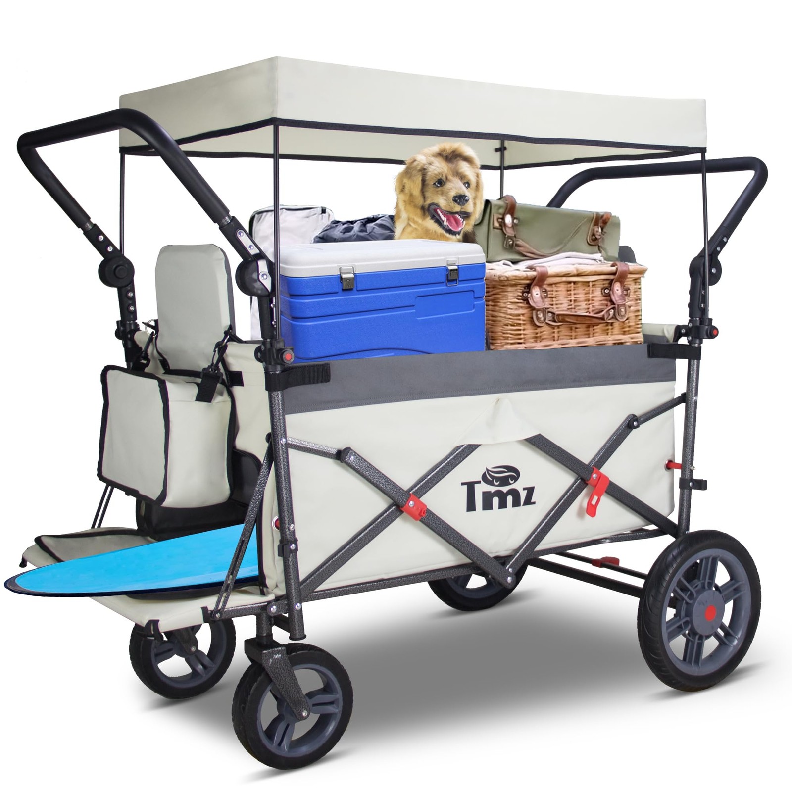 Collapsible Folding Wagon With Adjustable Handle Bar