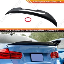 Black Rear Trunk Spoiler PSM Style For BMW F80 F30 M3 3 Series Sedan ABS 2012-18