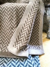 Luxuriöse, extra warme Wolldecke – Unikat Merinowolle+Kaschmir Extra Dick Beige