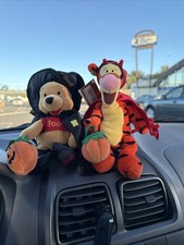 Halloween Winnie The Pooh Plush 8" Witch Pooh Devil Tigger 2000 Vintage Lot 2