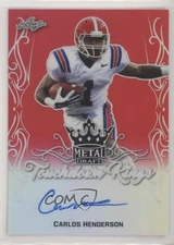 2017 Leaf Metal Draft Red 2/3 Carlos Henderson #TK-CH1 Rookie Auto RC 2fd