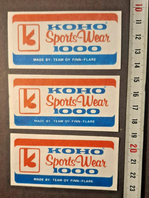 lot of 3 vtg 70s KOHO Sportswear 1000 hockey stick helmet decal sticker