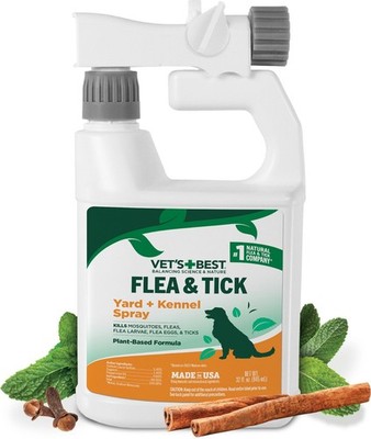 Vet's Best Flea and Tick Yard & Kennel, Spray Flea Treatment for Dogs 32 fl oz.