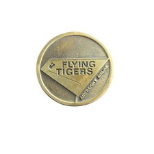 Vintage Flying Tigers Airfreight Airline Sandcast Brass Belt Buckle MADE IN USA