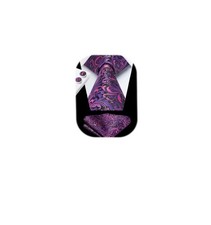 Mens Tie Paisley Purple Pink Ties for Men and Pocket Square Cufflinks Set Cla...
