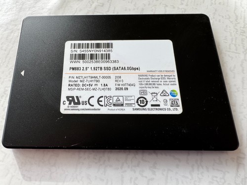 Samsung SSD Solid State Drive SATA PM883 MZ-7LH1T90 1,92TB 2,5" GRATIS 🚚 VERSAND
