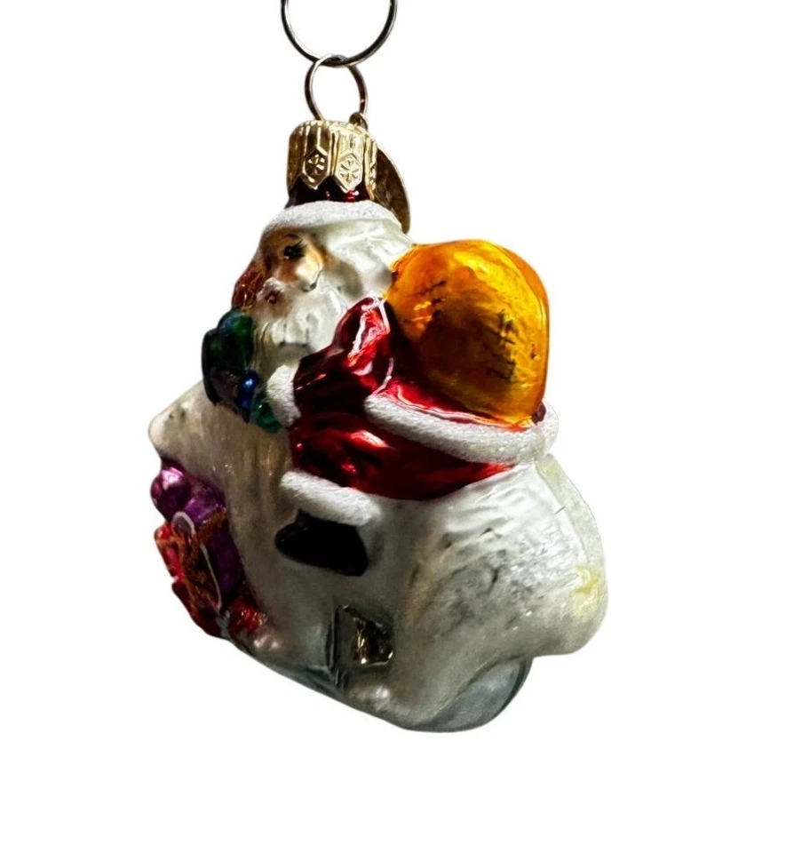 Christopher Radko Little Gems 骑马熊圣诞老人装饰品 1999 2000 3 英寸 Wi — 第 4/4 张图片