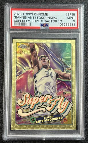 GIANNIS ANTETOKOUNMPO PSA 9 2023 TOPPS CHROME #SF-15 SUPERFLY SUPERFRACTOR 1/1