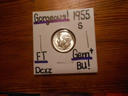 1955S Roosevelt Dime Gem BU+ GORGEOUS!!! Full Torch!!!! KEY DATE!!!!!