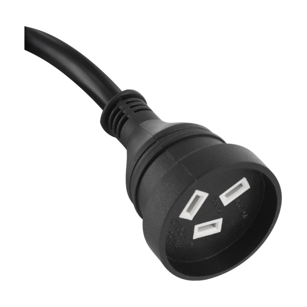 2x 2m Mains Power Extension Lead Cord Standard Australian AU 3-Pin Plug Black — image 4