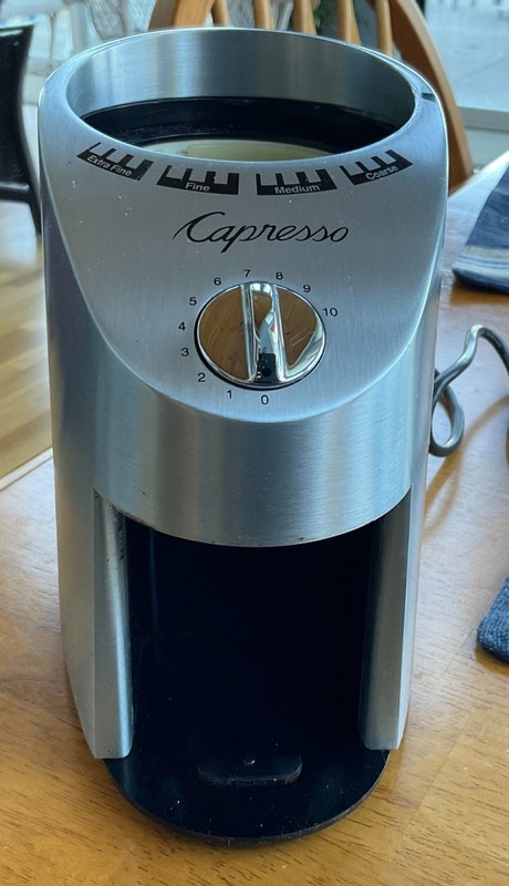 Jura Capresso Infinity Model 565 Stainless Steel Coffee Grinder for parts or rep
