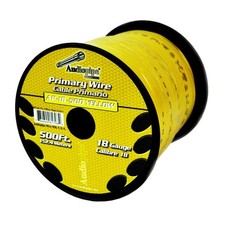 18 Gauge Car Audio Primary Wire 500ft  Yellow   Remote, Power/Ground Electrical
